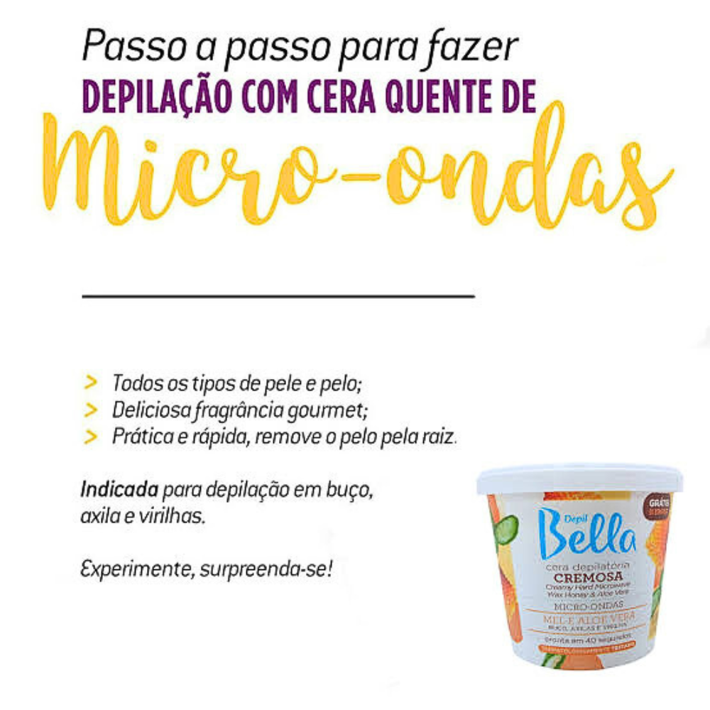 Cera De Micro-ondas Mel E Aloe Vera Depil Bella 200g