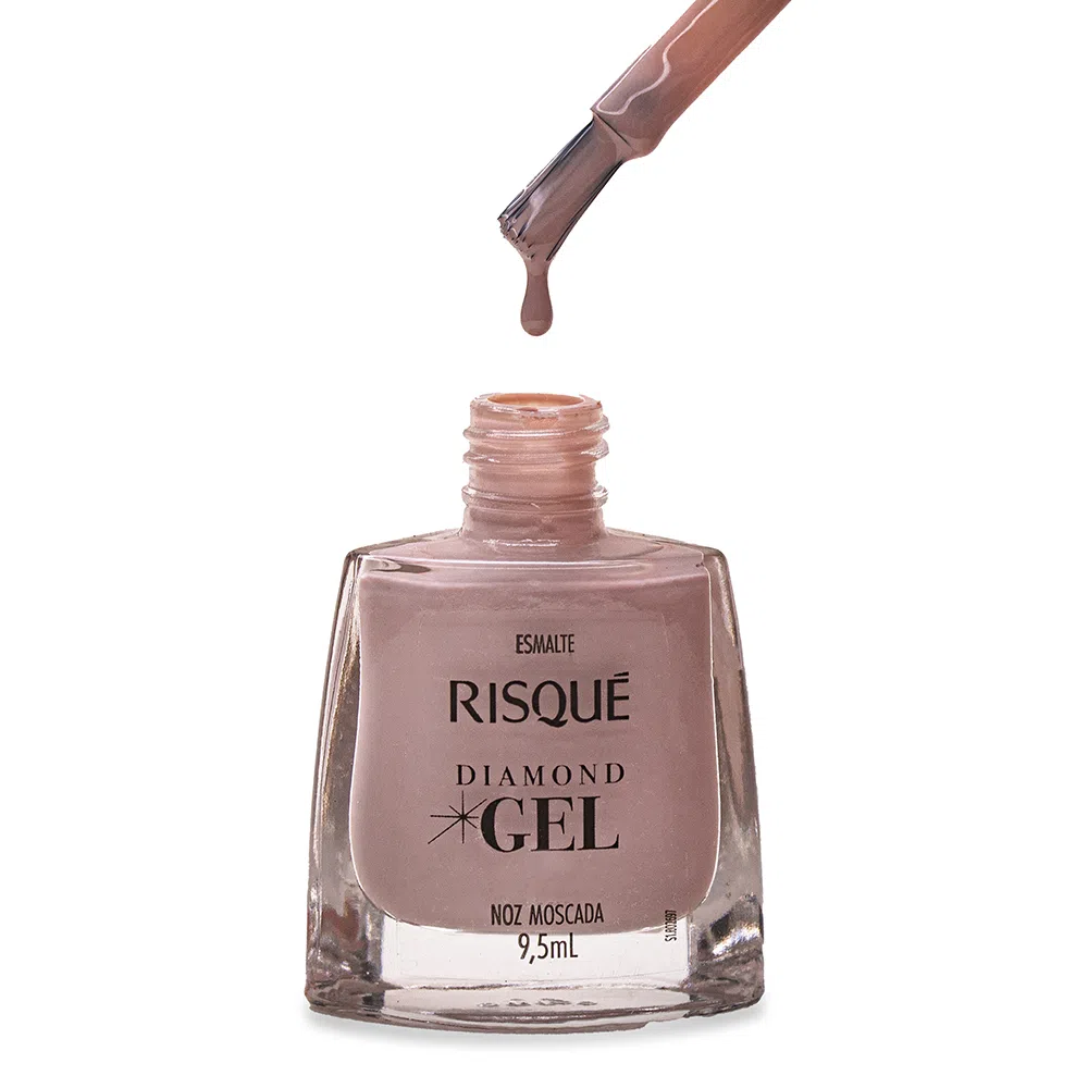 Esmalte Risqué Diamond Gel Nóz Moscada 9,5 ml - Nude - Diamond Gel