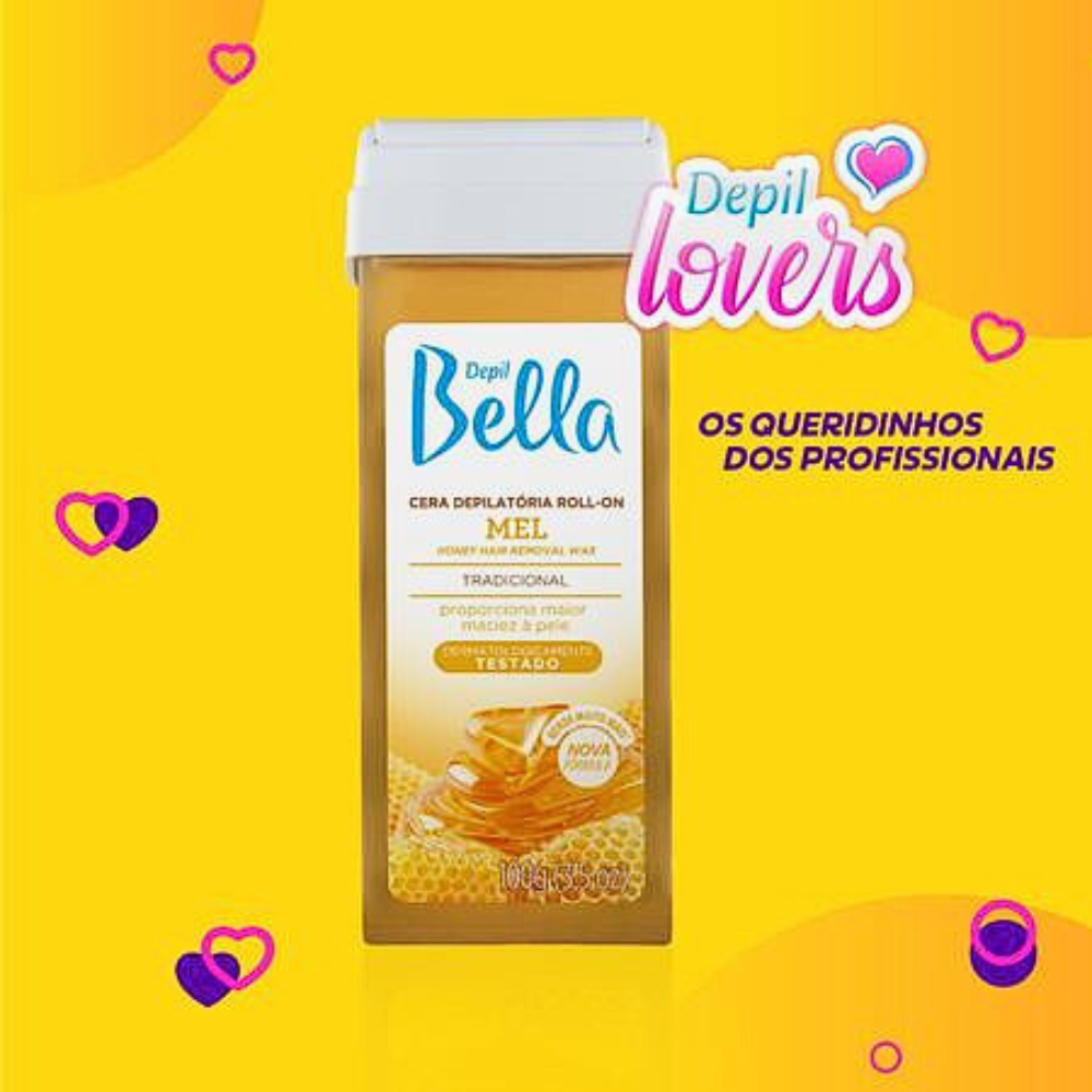 Refil Cera Depilatória Roll On Deo Mel Depil Bella 100g