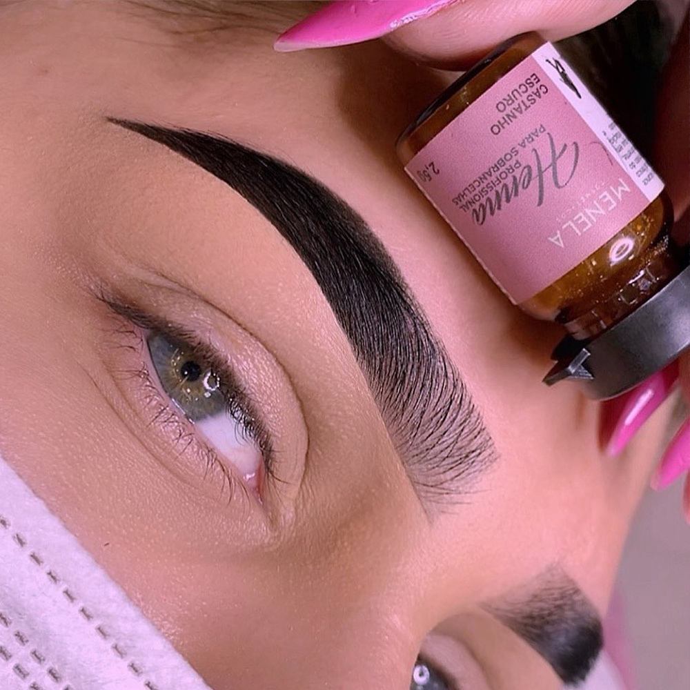 Kit Henna E Fixador Menela Castanho Escuro 2,5g