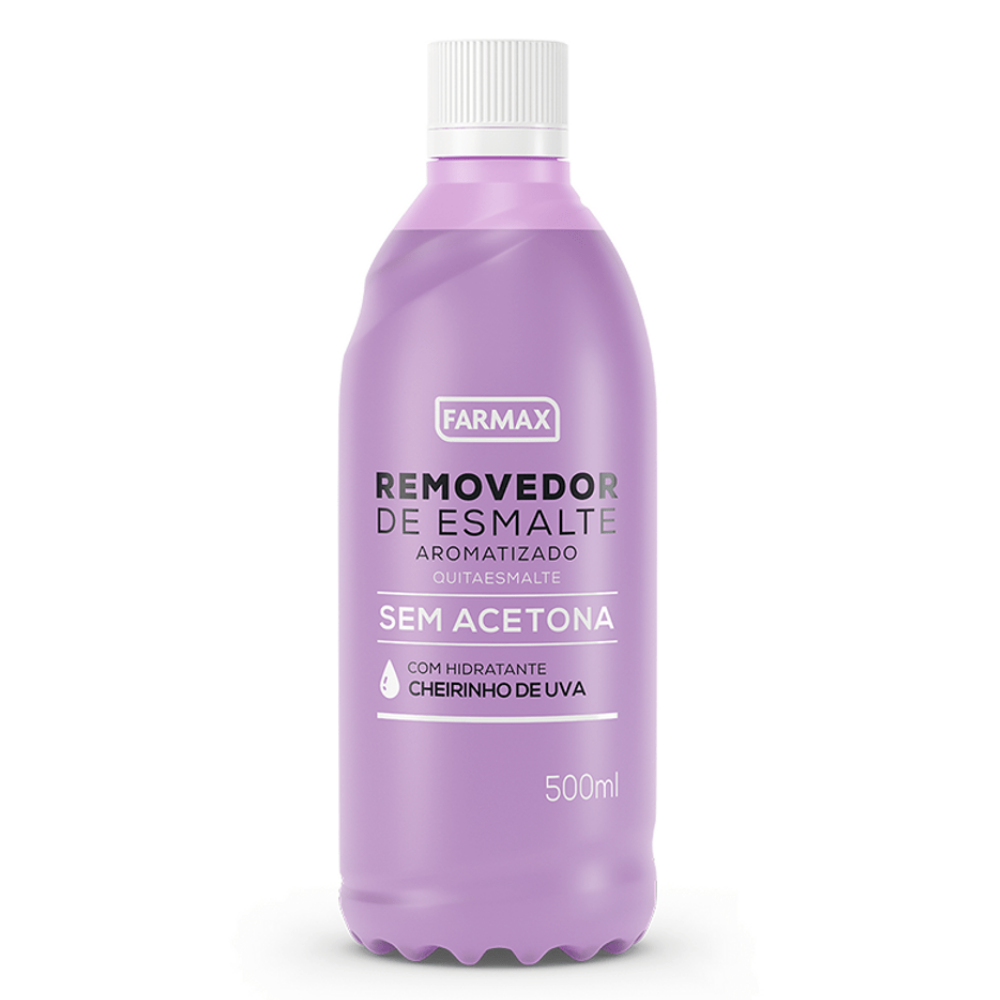 Removedor Sem Acetona Com Hidratante Cheirinho De Uva 500ml Farmax