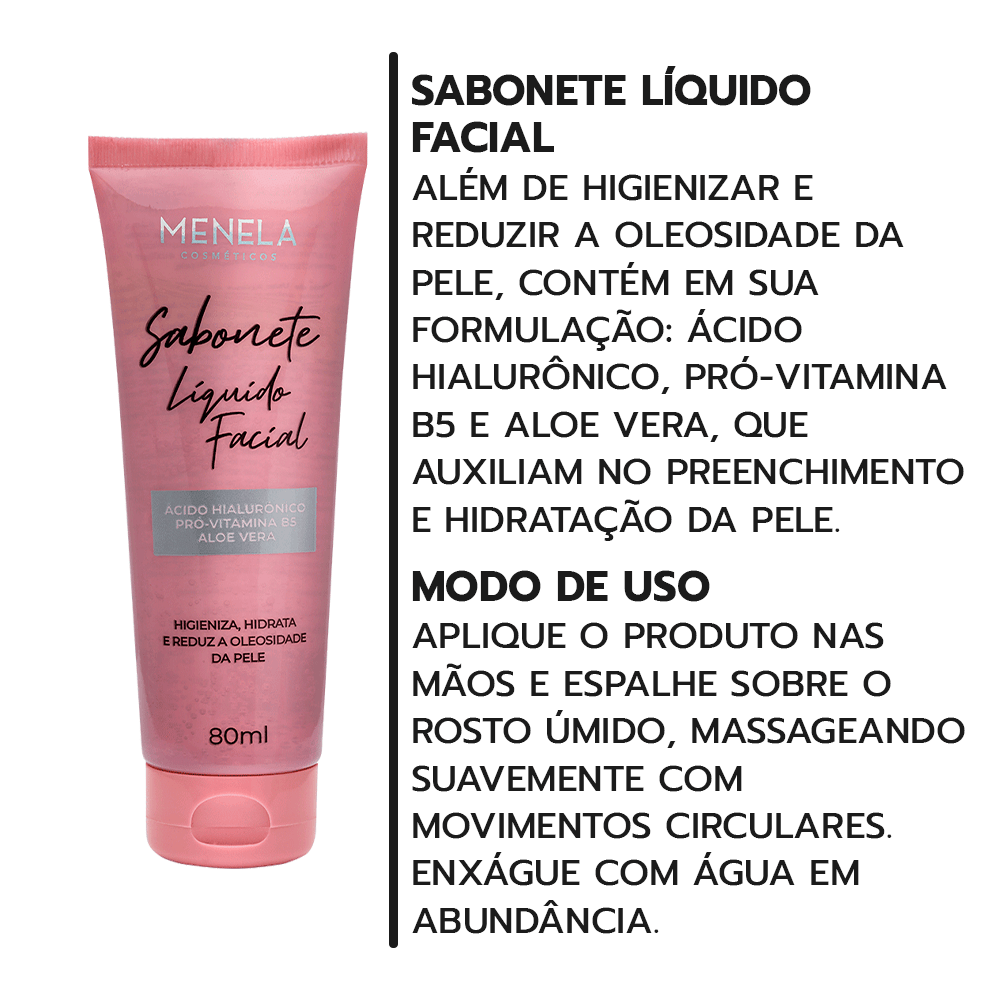 Sabonete Líquido Para O Rosto Menela 80ml