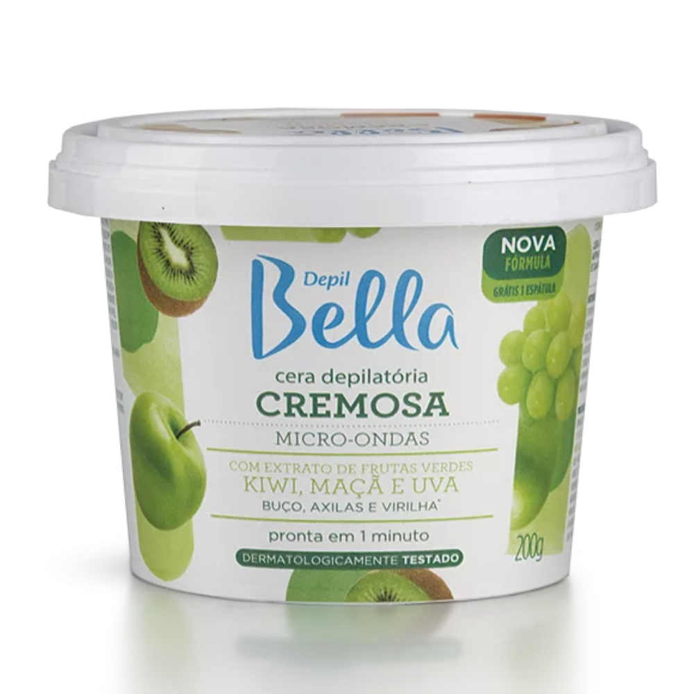 Cera De Micro-ondas Cremosa Frutas Verdes Depil Bella 200g