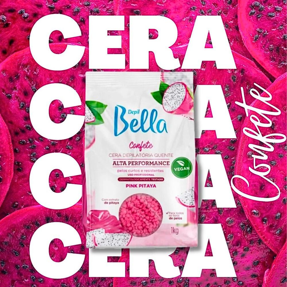 Cera Depilatória Confete Pink Pitaya Depil Bella 1kg