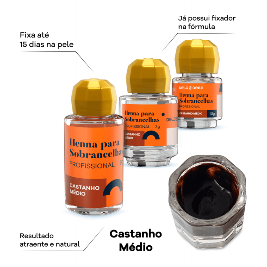 Henna Della E Delle 1,5g Castanho Médio