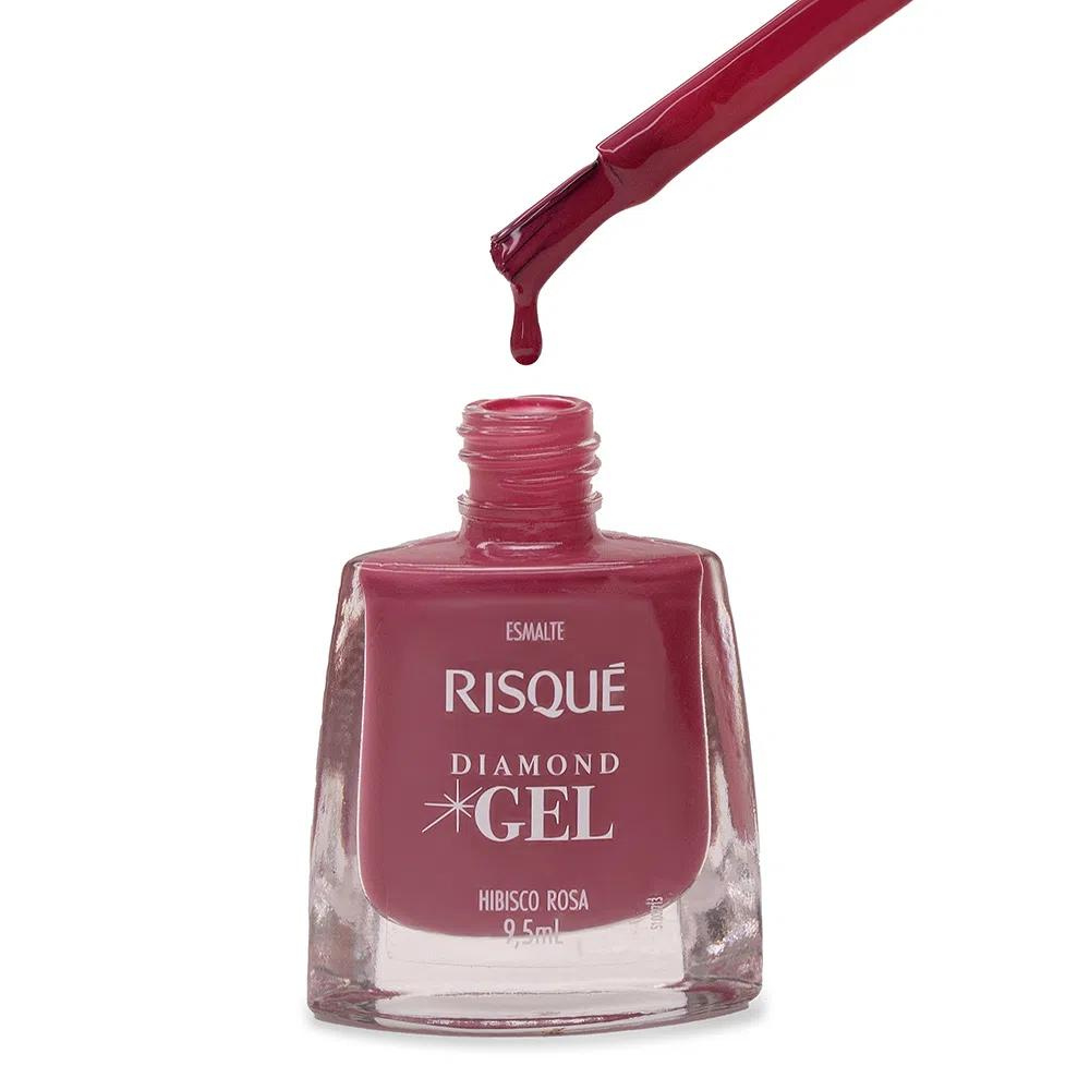 Esmalte Risqué Diamond Gel Hibisco Rosa 9,5ml - Rosa - Diamond Gel