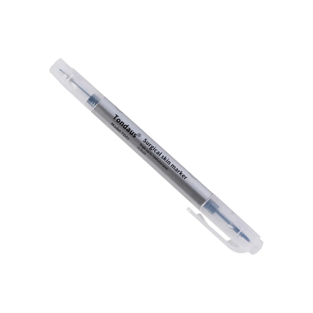 Caneta Surgical Skin Marker Ponta Dupla Azul Tondaus Td01