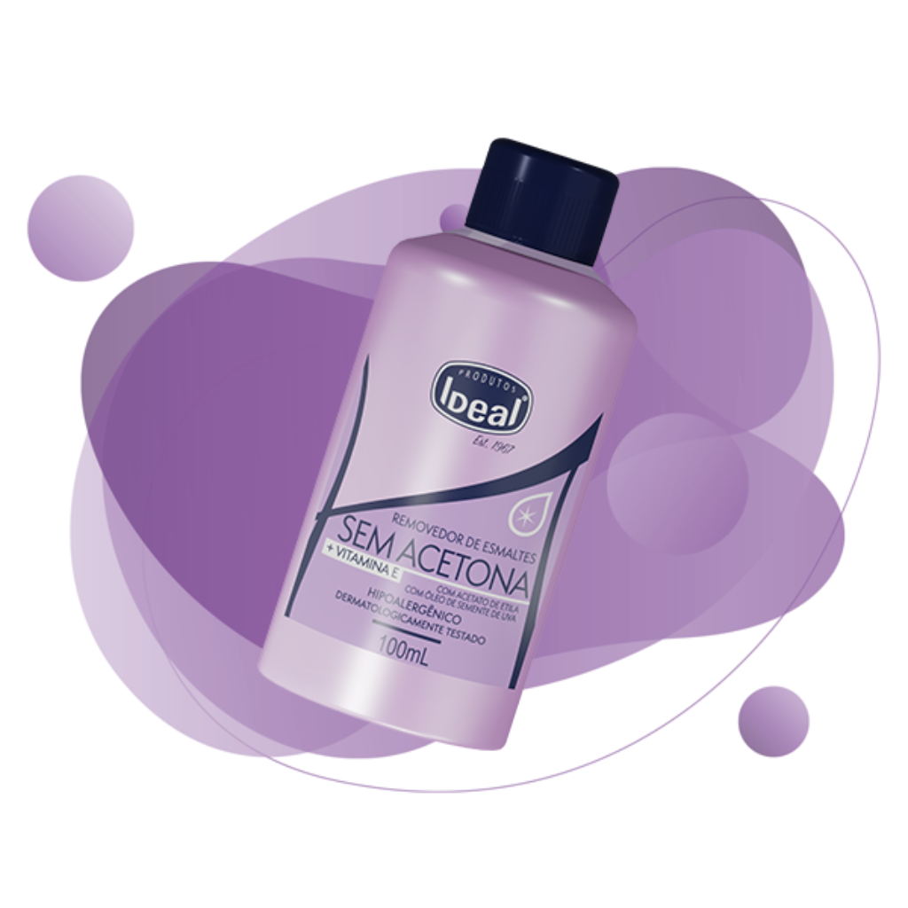 Removedor De Esmaltes Sem Acetona E Vitamina E Ideal 100ml