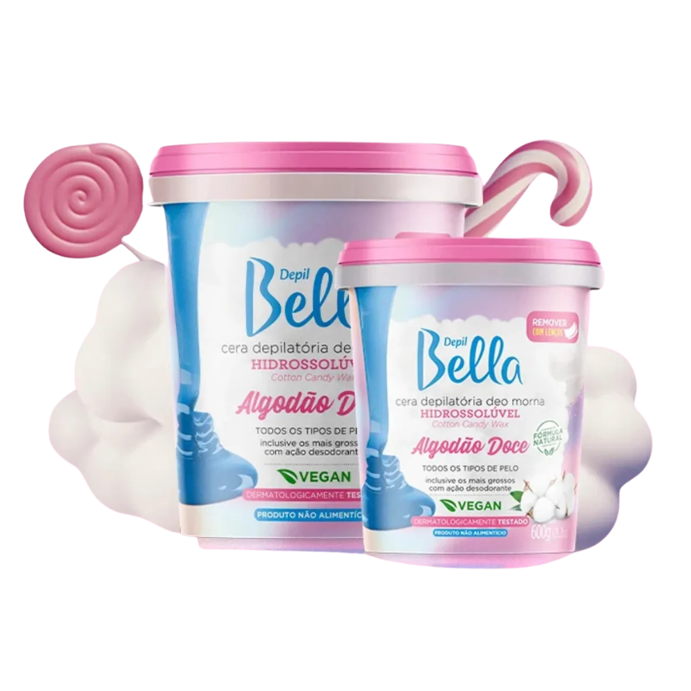 Cera Hidrossolúvel Algodão Doce Depil Bella 600g