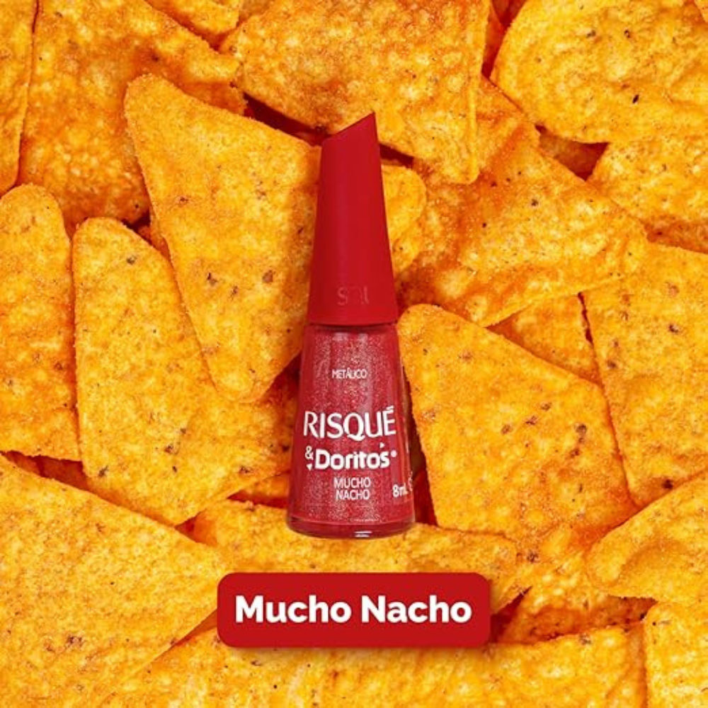 Esmalte Risqué & Doritos Metálico Mucho Nacho Vermelho 8ml