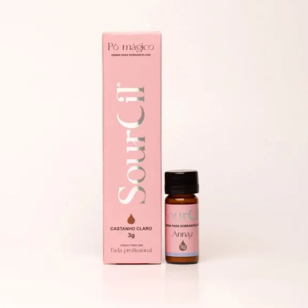 Kit Henna Sourcil Castanho Claro 3g E Fixador 10ml
