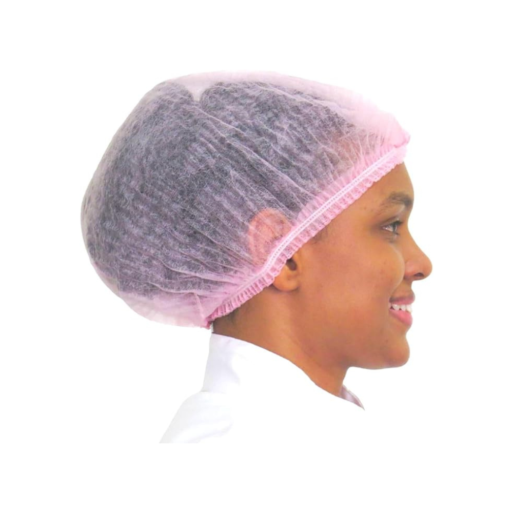 Touca Descartável Sanfonada Rosa TNT Ntflex 25 Unidades