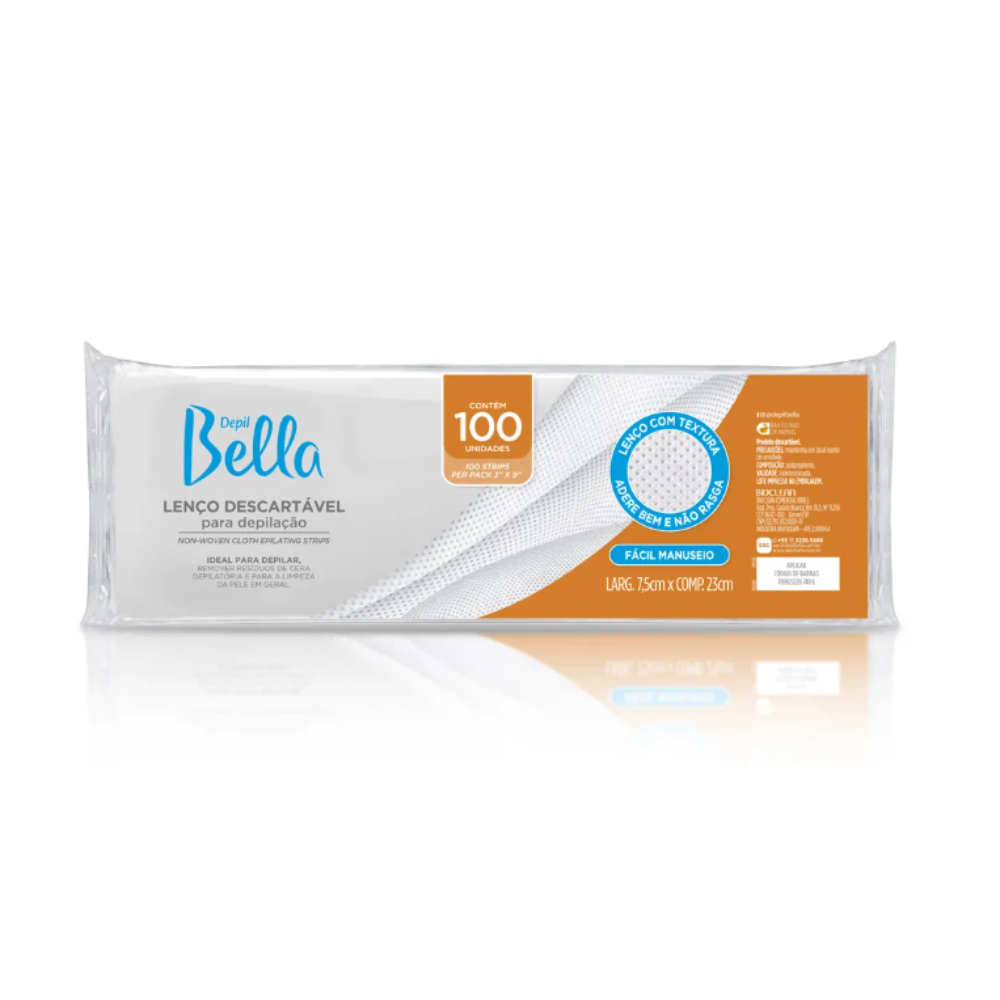 Lenço Perlon Com Textura Para Depilação Depil Bella 100 Folhas