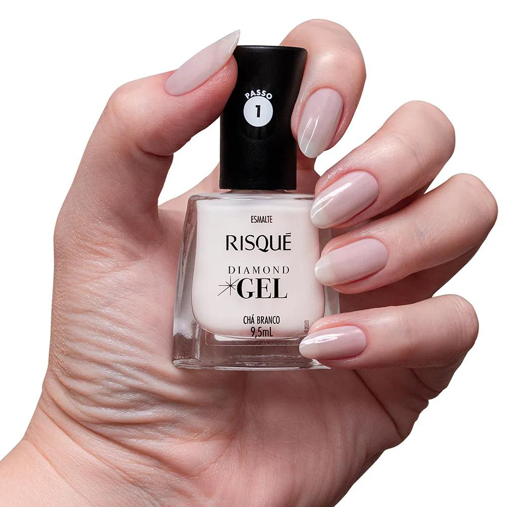 Esmalte Risqué Diamond Gel Chá Branco 9,5ml - Renda - Diamond Gel