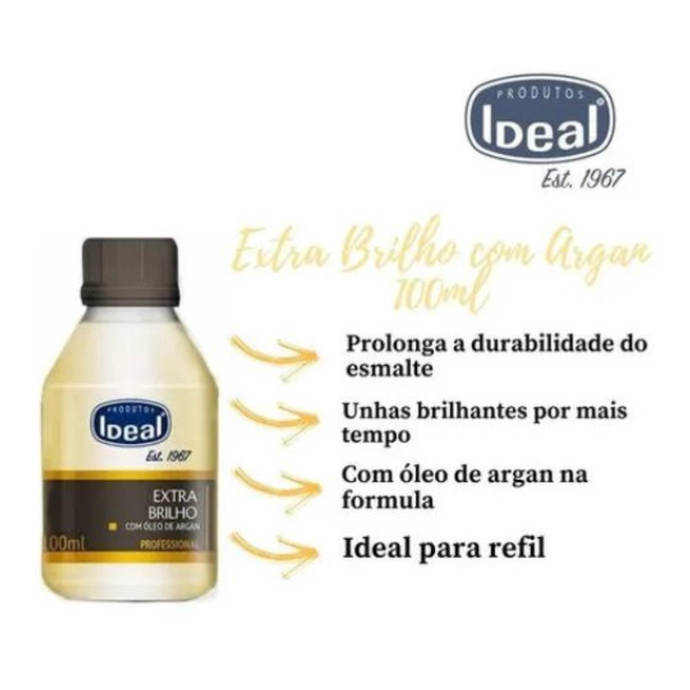 Esmalte Extra Brilho Óleo de Argan Refil Ideal 100ml
