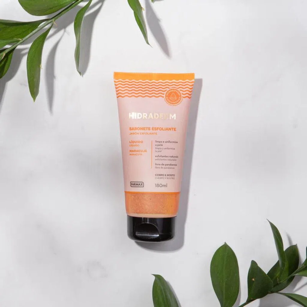 Sabonete Líquido Esfoliante Hidraderm Maracujá 180ml Farmax
