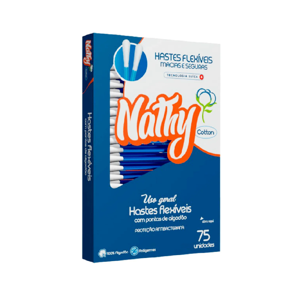 Hastes Flexiveis Nathy Cotton 75 Unidades