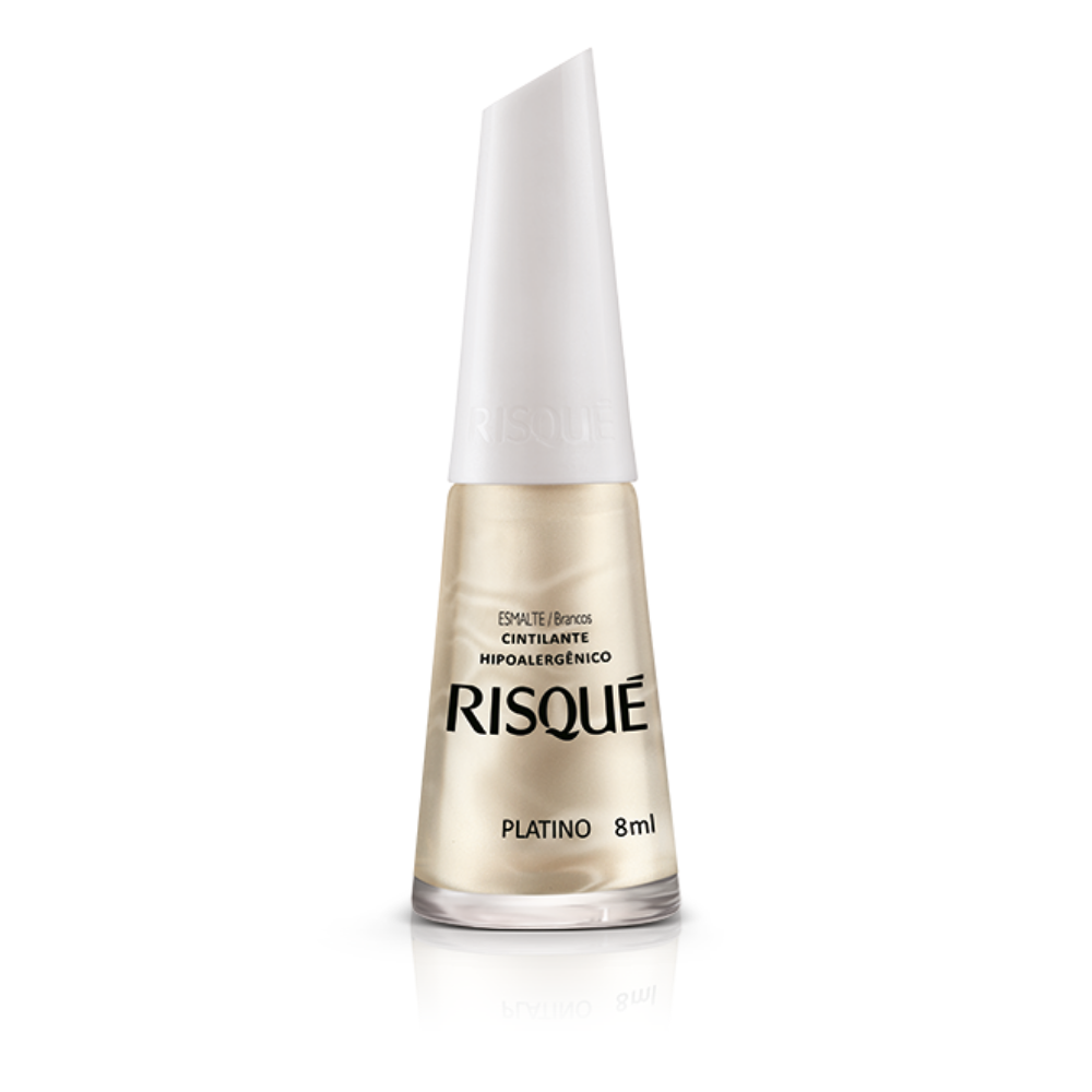 Esmalte Risqué Cintilante Platino 8ml - Branco - Cintilante