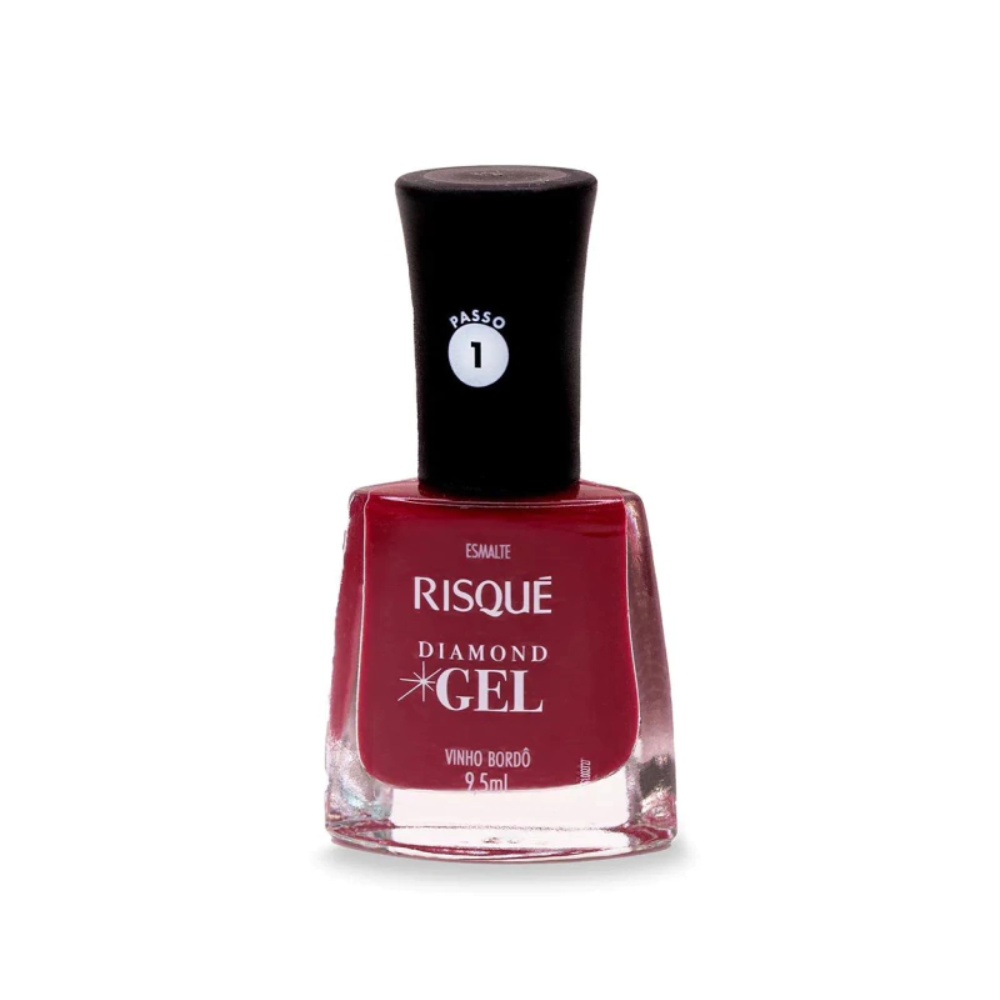 Esmalte Risqué Diamond Gel Vinho Bordô 9,5ml - Vinho - Diamond Gel
