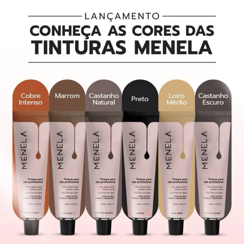 Kit Tintura 20ml Loiro Médio E Creme Oxidante 55ml Menela