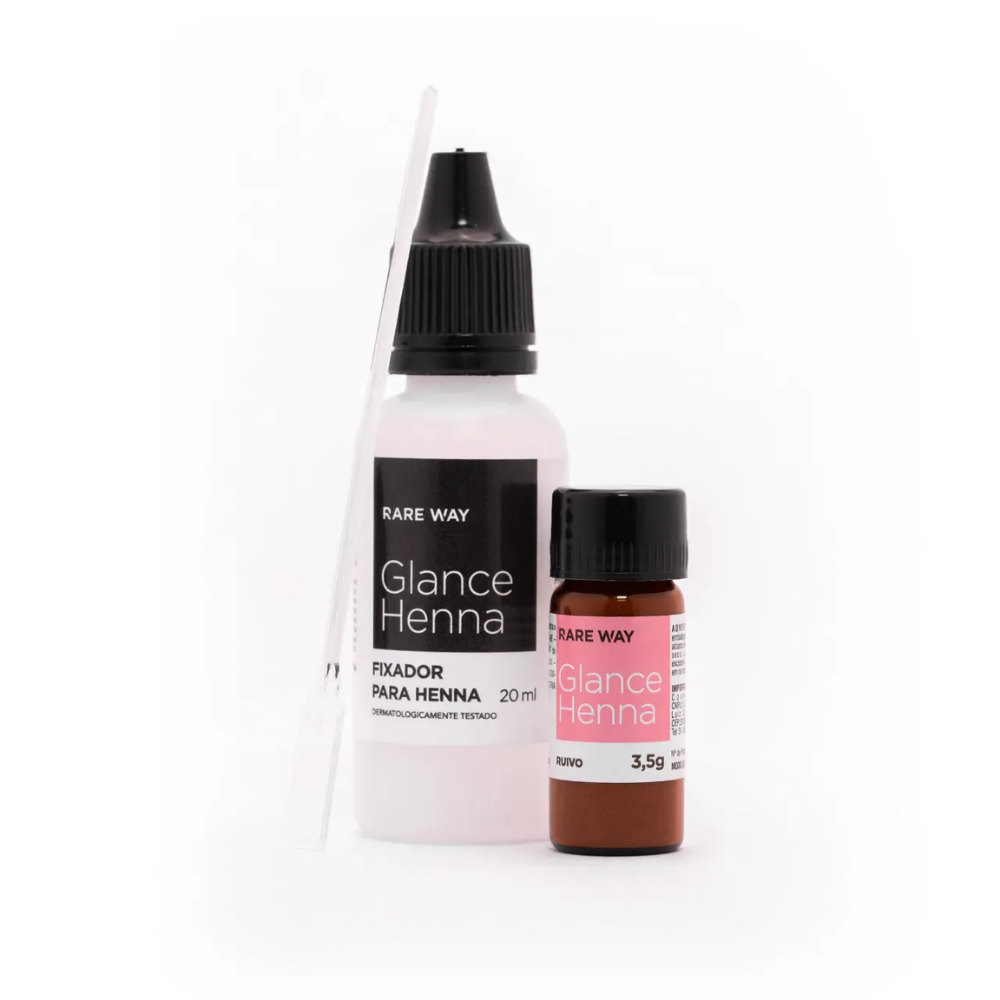 Kit Henna E Fixador Para Sobrancelhas Glance Ruivo Rare Way 3,5g