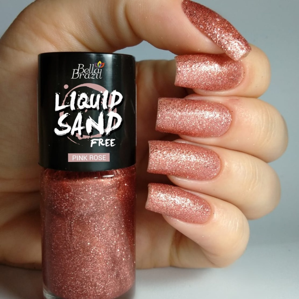 Esmalte Bella Brazil Liquid Sand 1313 Pink Rose 9ml