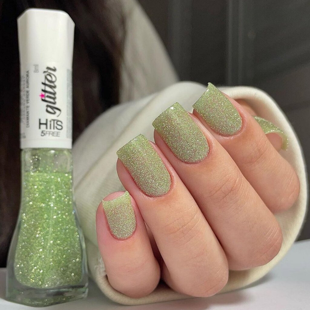 Esmalte Hits Glitter Diamante Verde Aurora 8ml