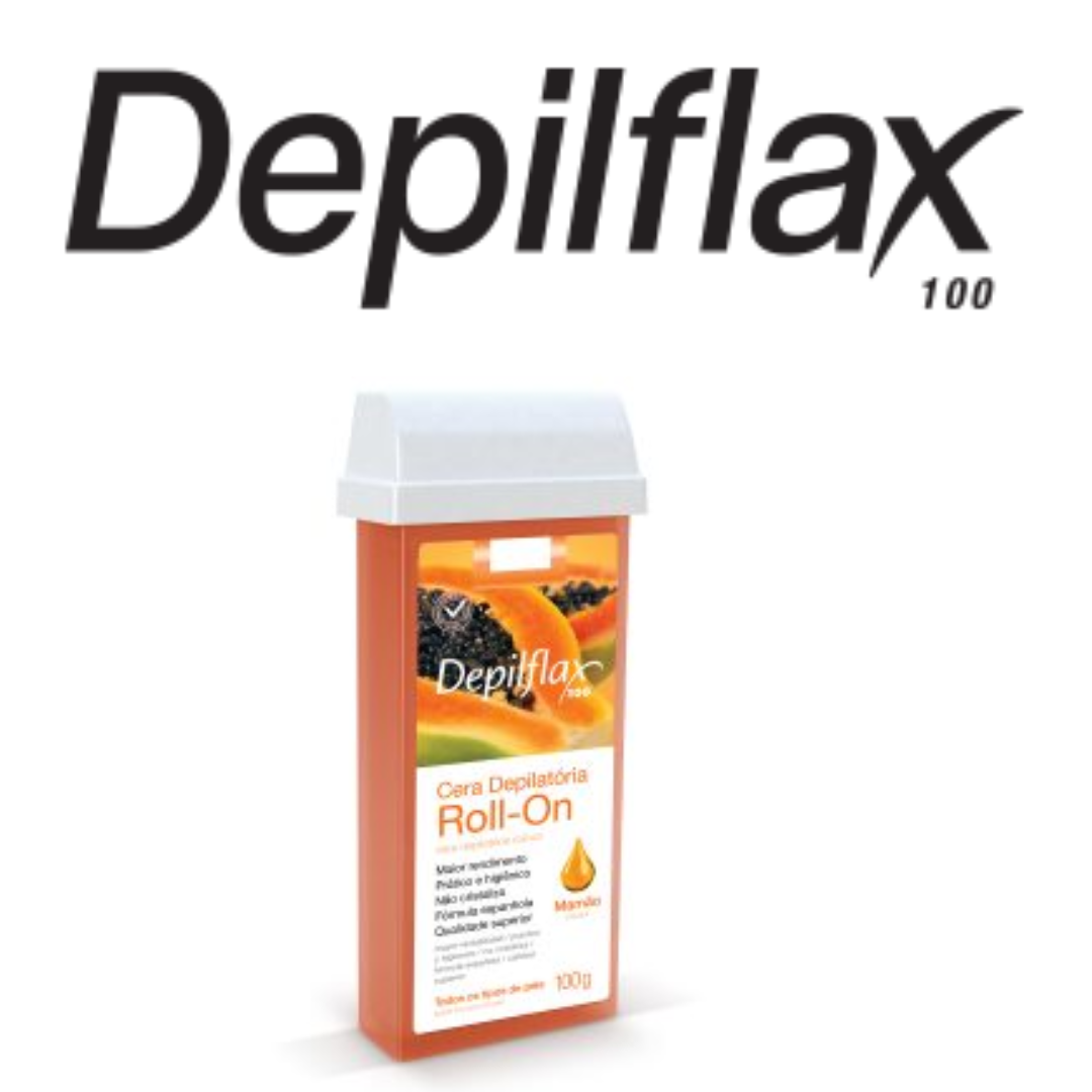 Refil Cera Depilatória Roll On Mamão Depilflax 100g