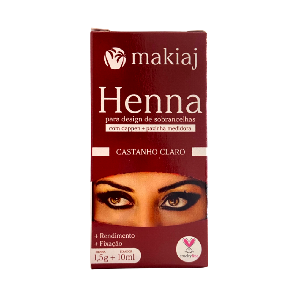 Kit Henna E Fixador Makiaj 1,5g Castanho Claro - Castanho Escuro