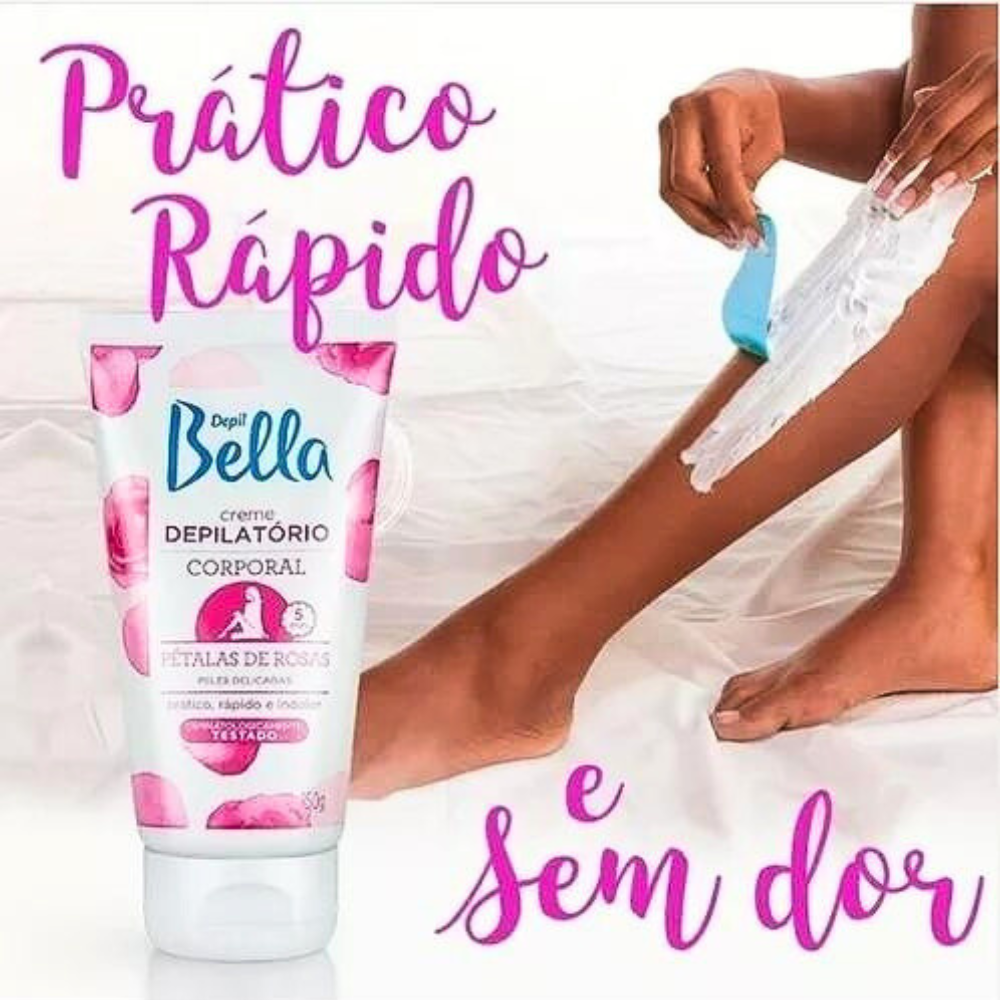 Creme Depilatório Corporal De Pétalas Rosas Depil Bella 40g