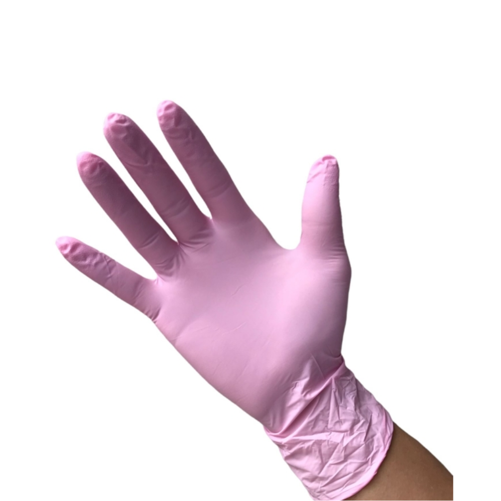 Luva Nitrílica Sem Pó Rosa Tamanho M 20 Unidades Ntflex
