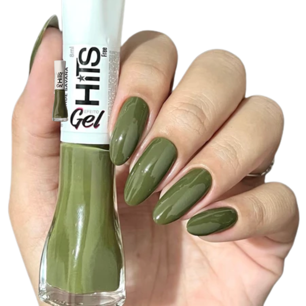 Esmalte Hits Cremoso Efeito Gel Verde Savana 8ml