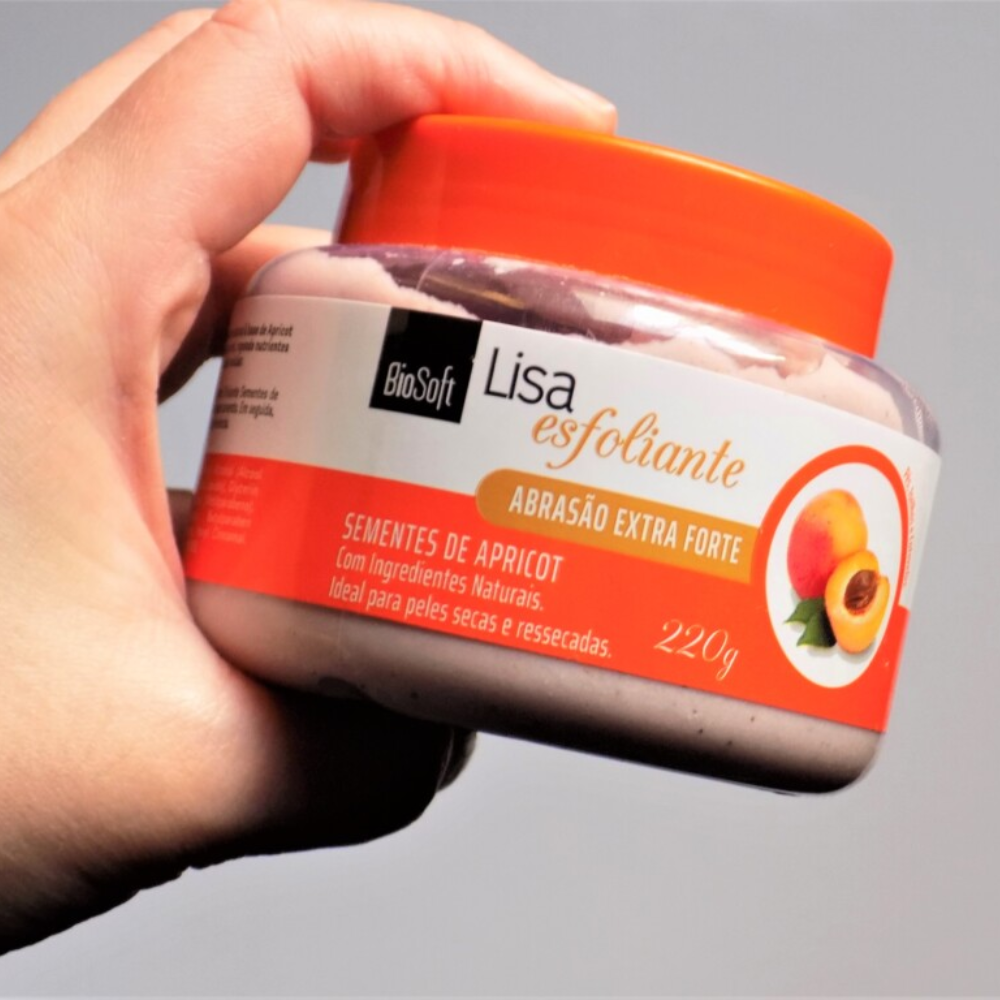 Creme Esfoliante Para Pés, Joelhos e Cotovelos Com Sementes De Apricot Biosoft 220g