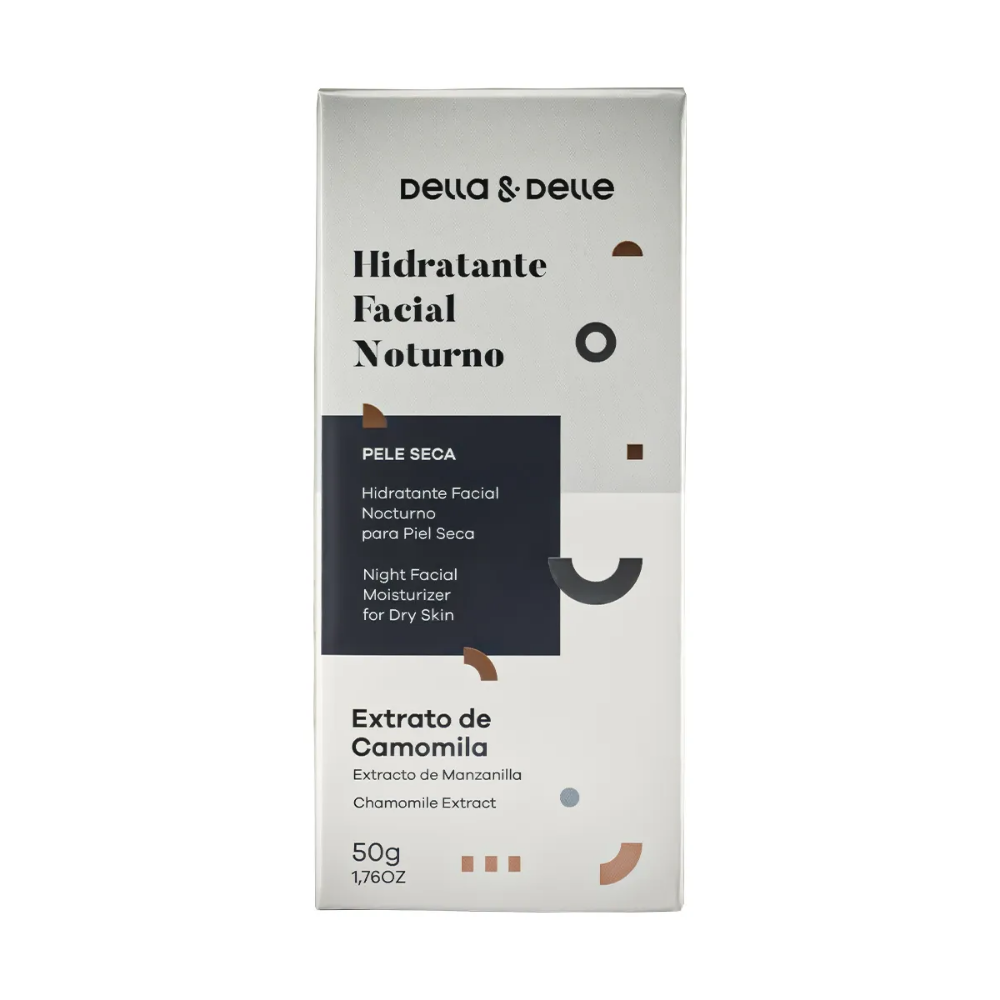Hidratante Facial Noturno Pele Seca Della E Delle 50g Extrato De Camomila