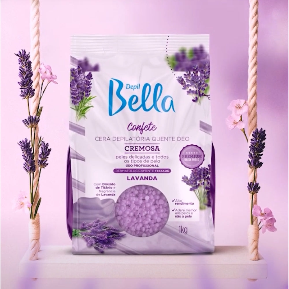 Cera Depilatória Confete Lavanda Depil Bella 1kg
