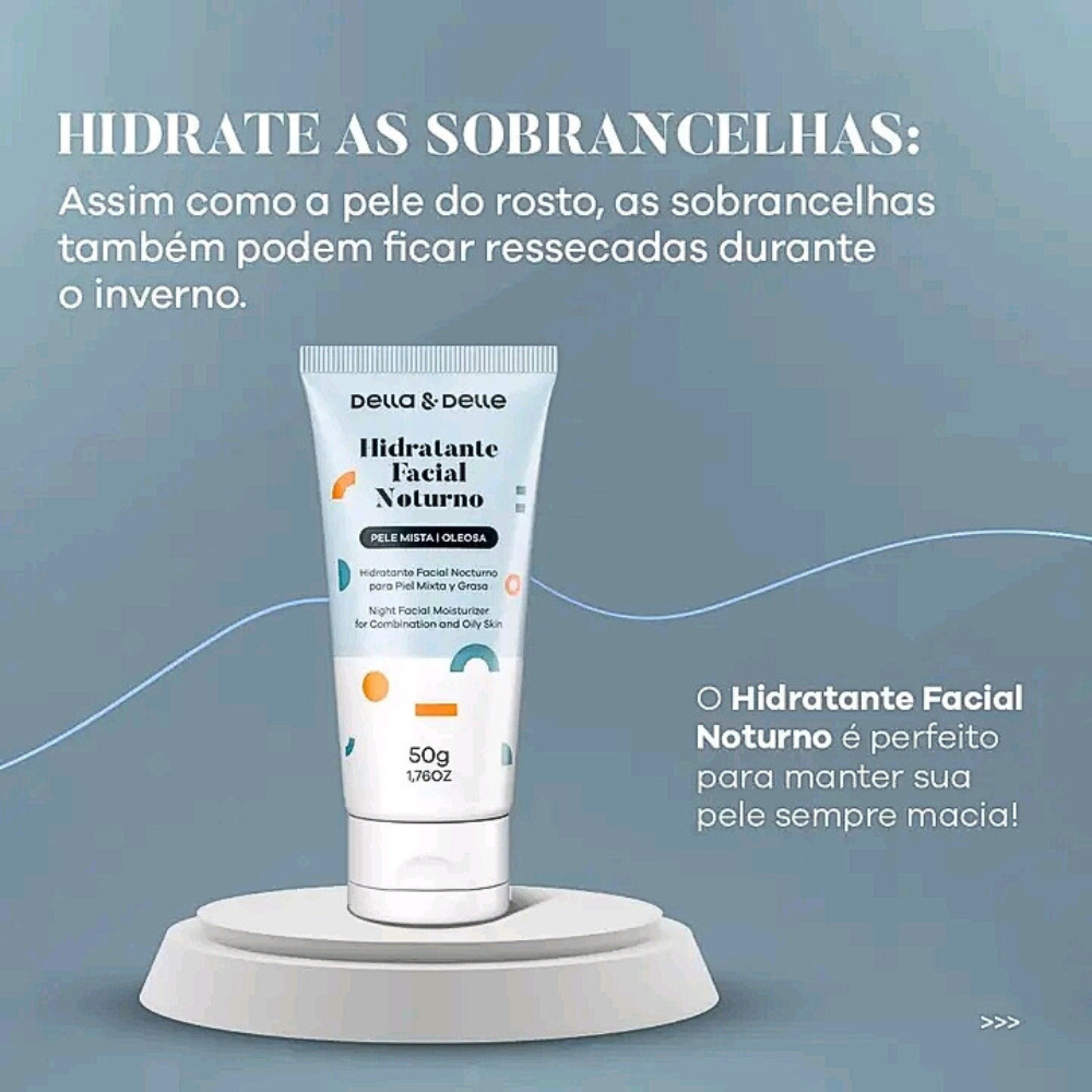 Hidratante Facial Noturno Pele Mista E Oleosa Della E Delle 50g Extrato De Erva Cidreira