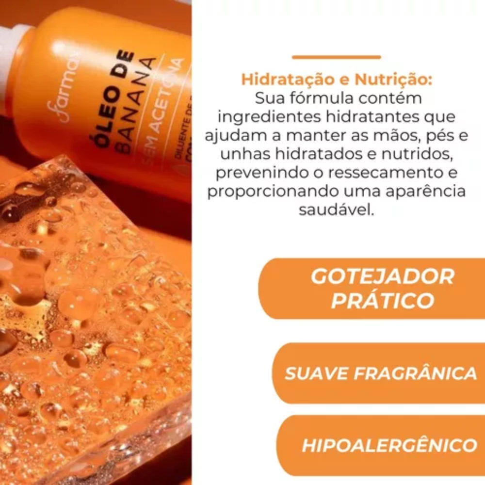 Óleo De Banana Sem Acetona 28ml Farmax