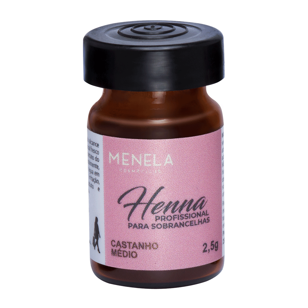 Kit Henna E Fixador Menela Castanho Médio 2,5g