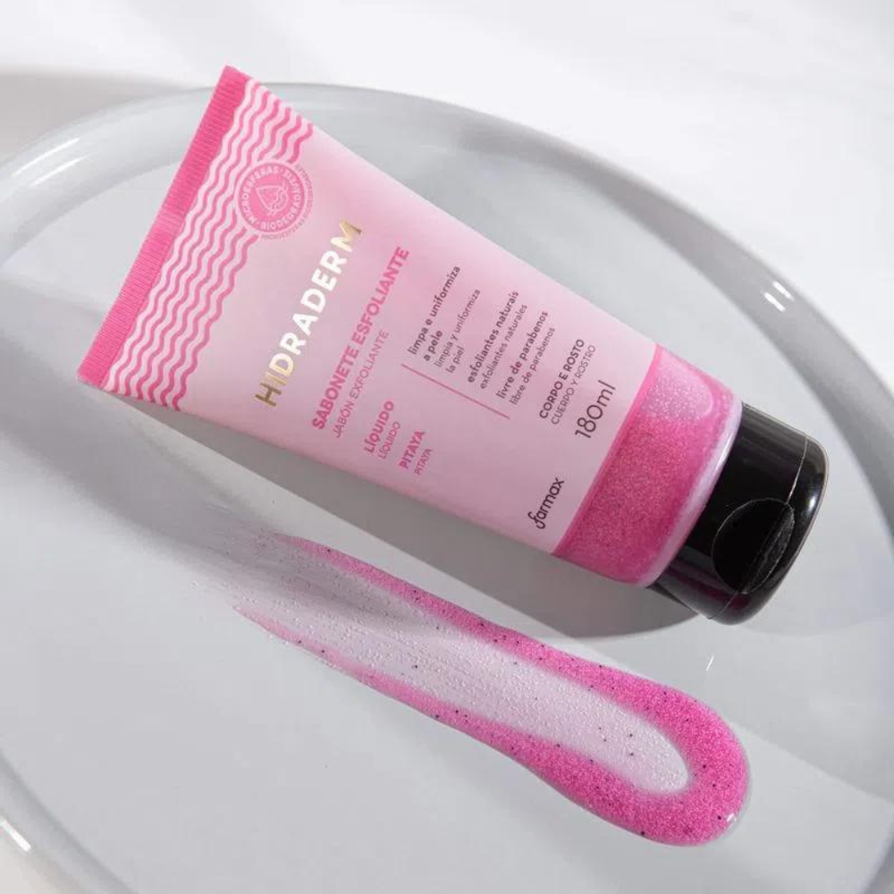 Sabonete Líquido Esfoliante Hidraderm 180ml Pitaya