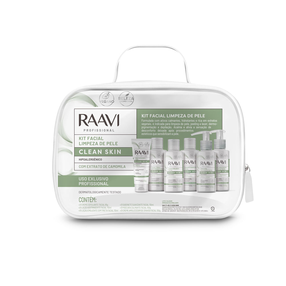 Kit Facial Limpeza De Pele Clean Skin Raavi