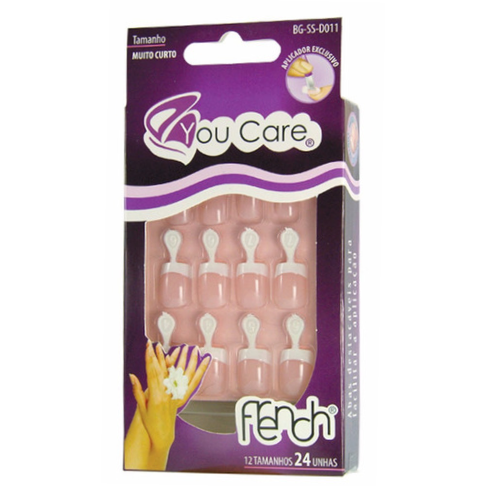 Unhas Postiças Com Francesinha 24 Unidades You Care