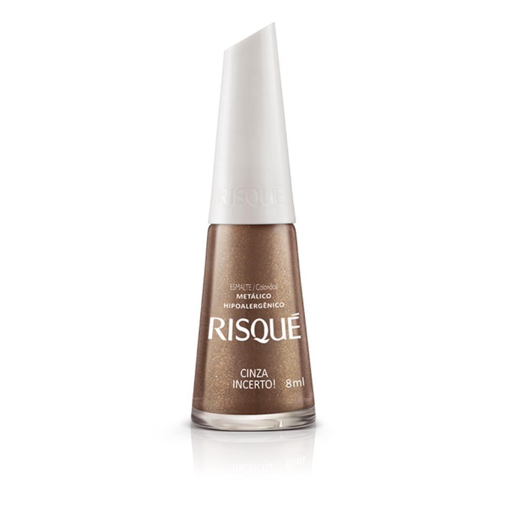Esmalte Risqué Metálico Cinza Incerto 8ml - Nude