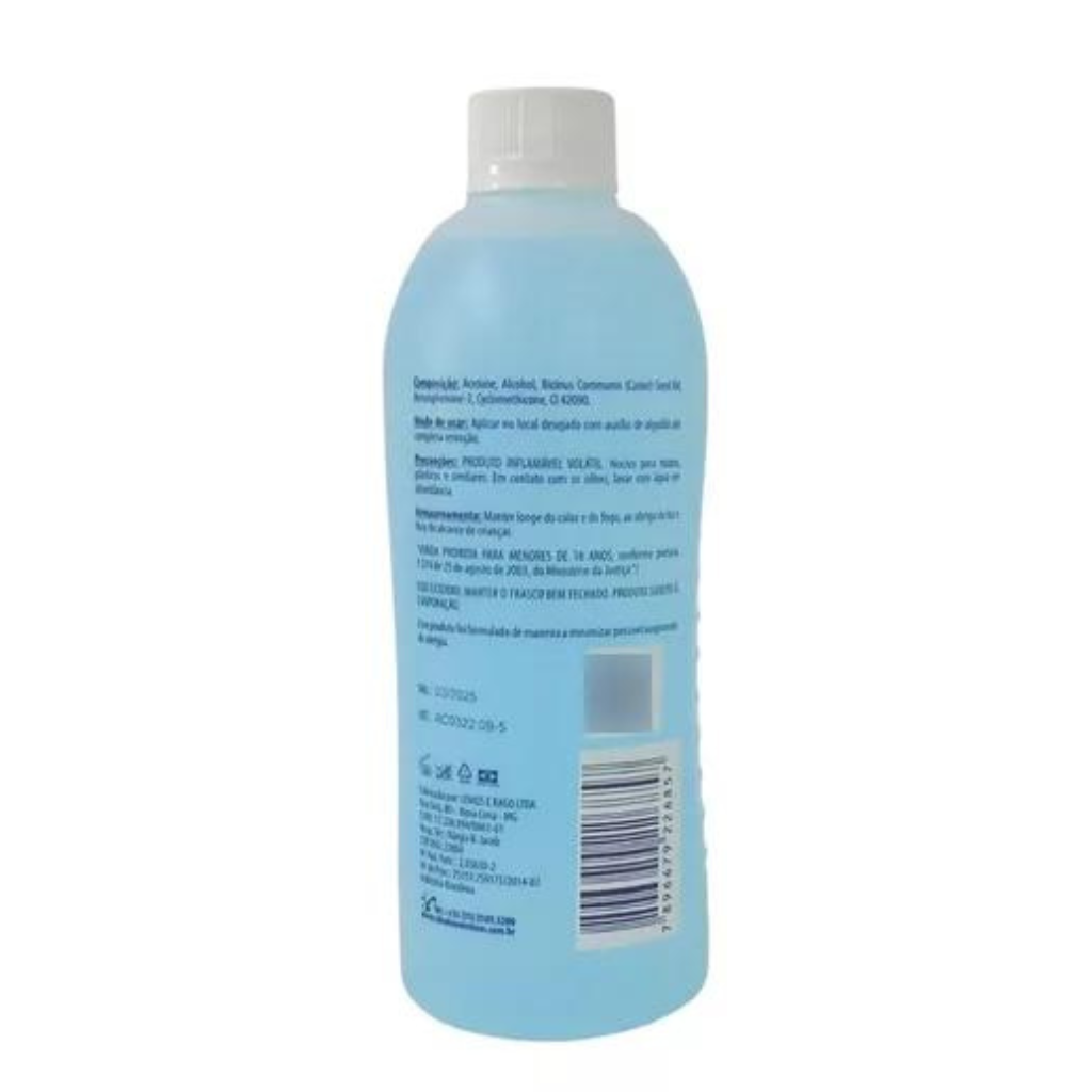 Removedor De Esmaltes Com Acetona E Silicone Ideal 500ml