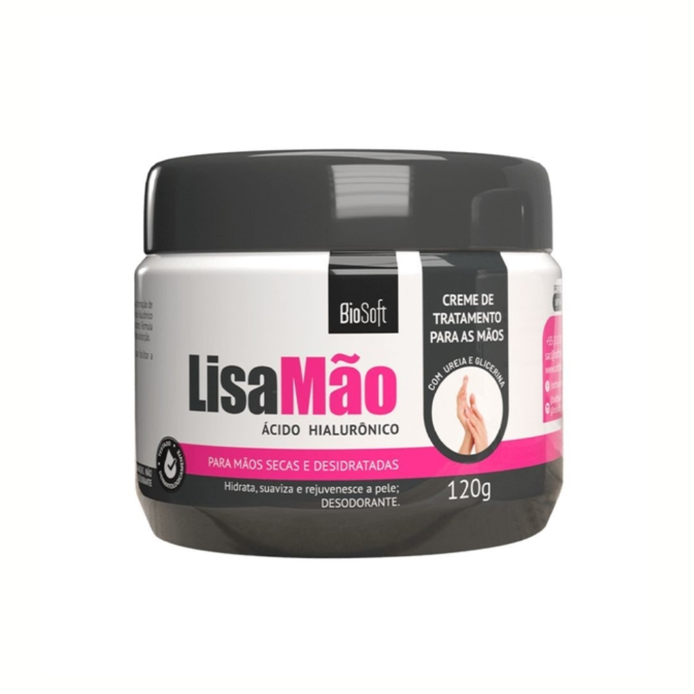 Creme Hidratante Lisa Mão Ácido Hialurônico Biosoft 120g