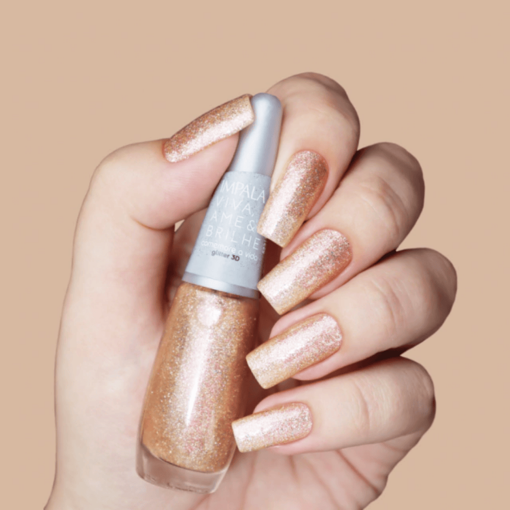 Esmalte Impala Glitter 3D Comemore A Vida 7,5ml - Glitter - Viva, Ame & Brilhe