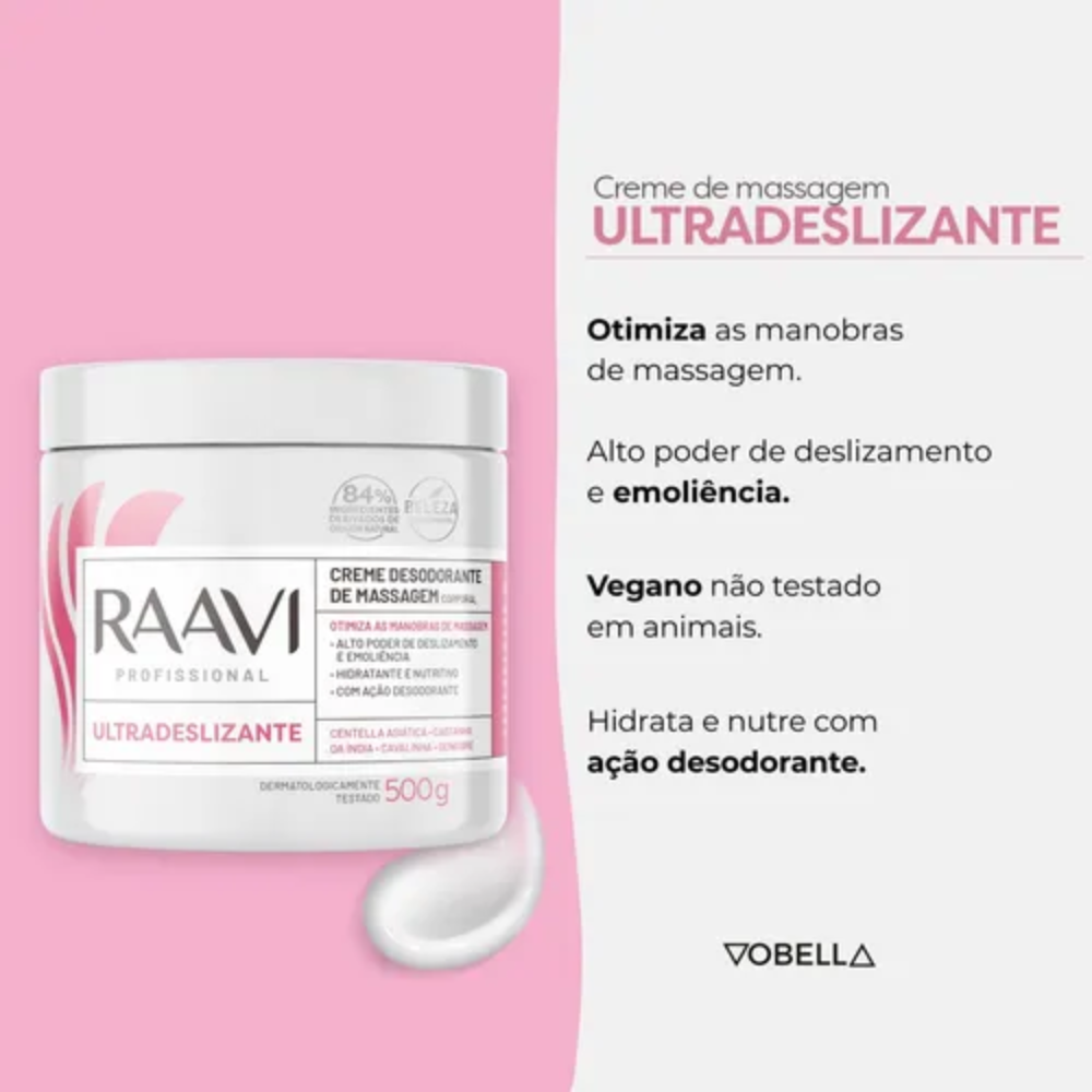 Creme de Massagem Ultradeslizante Raavi 500g