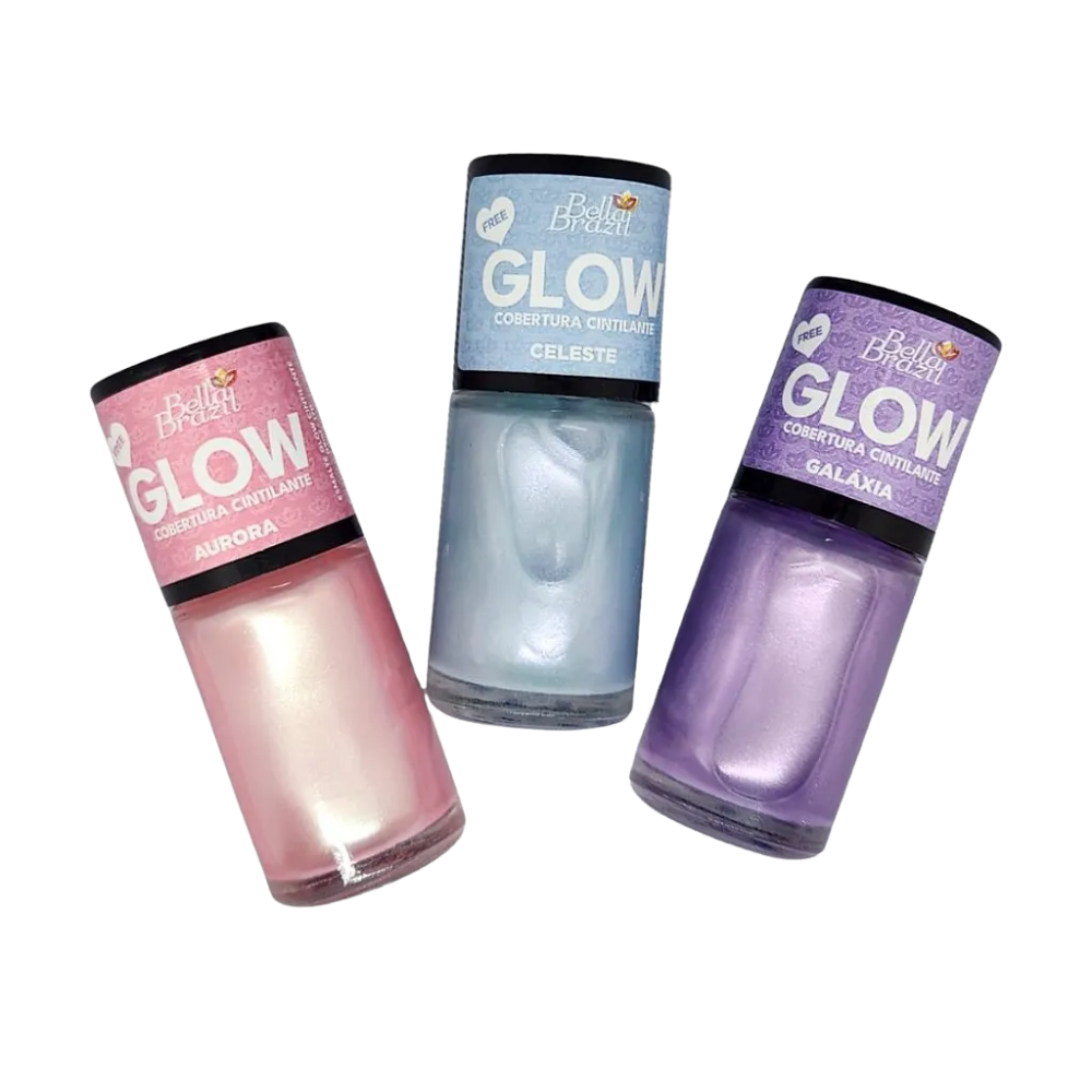 Esmalte Bella Brazil Glow Cintilante 171 Celeste