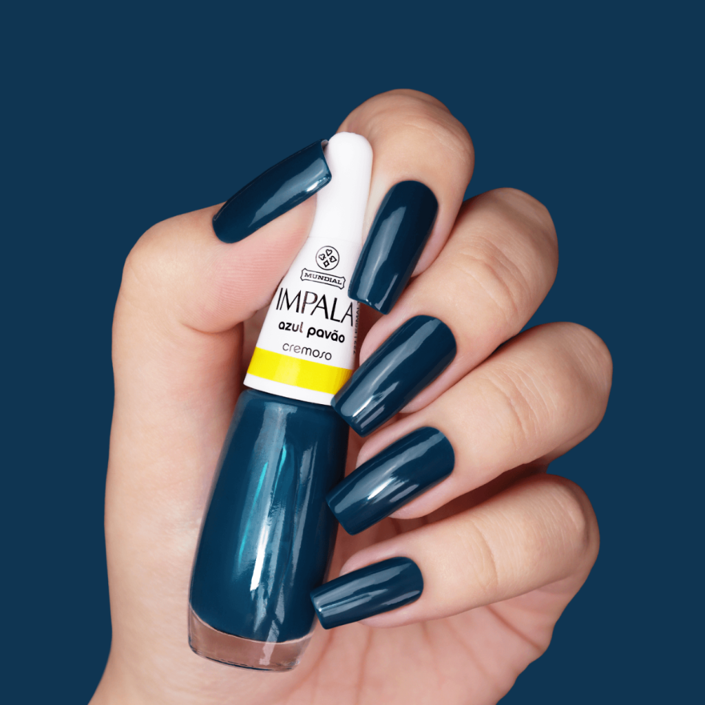 Esmalte Impala Cremoso Azul Pavão 7,5ml - Azul