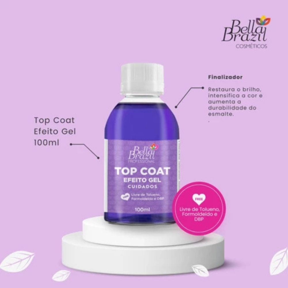 Esmalte Bella Brazil Profissional Top Coat Efeito Gel 100ml