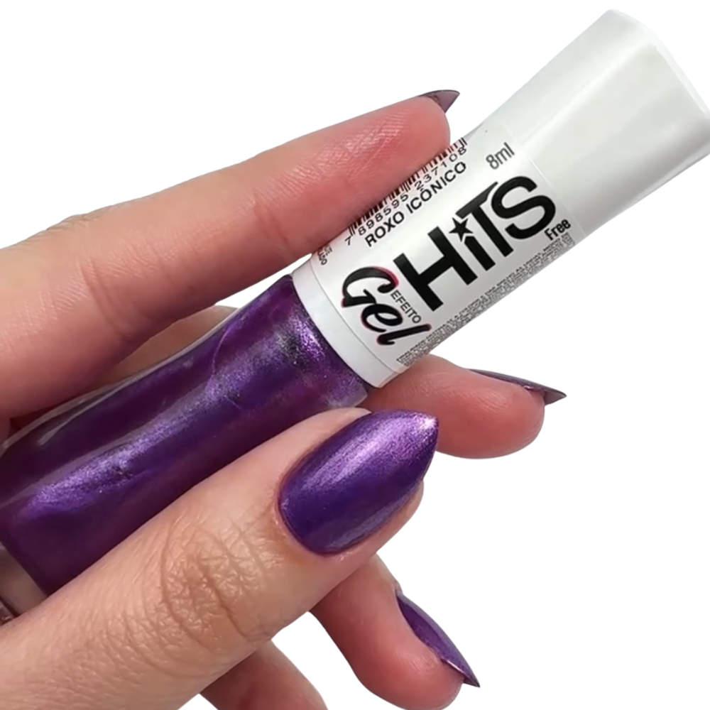 Esmalte Hits Perolado Efeito Gel Roxo Icônico 8ml